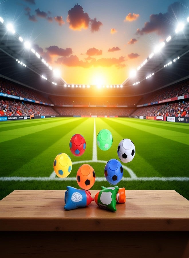 Junfamilee 6Pc Random Color Soccer Ball Fidget Spinners -Hand Fidget Spinner Soccer Balls,Stress Relief Football Tools 3.5/5.5cm Rotatable Fidget Soccer Balls,Relief Vent Props,Novelty and Gag Prop - Image 3